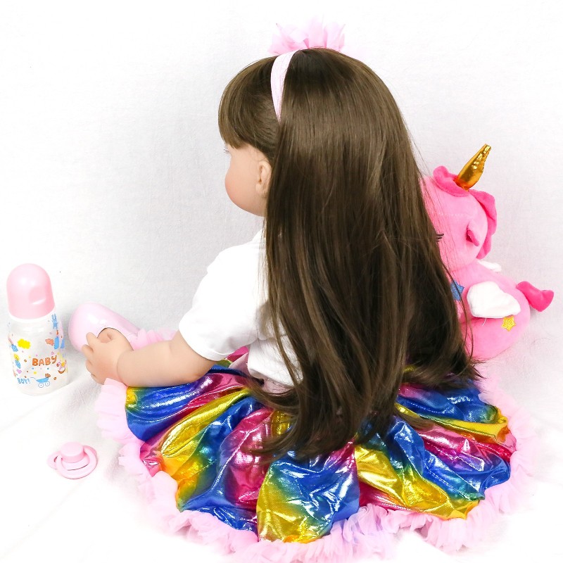 Bambola reale Reborn Emy In Silicone 60 Cm...