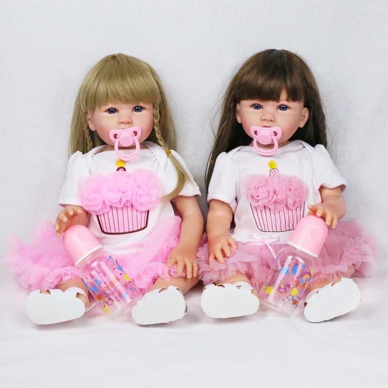 Bambole reborn gemelle 48cm Emy e Deny in...