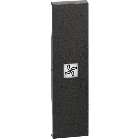 Cover illuminabile con simbolo ventola colore nero per serie LIVING NOW KG01RN