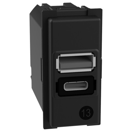 Caricatore USB con una porta tipo A e una tipo C BTICINO LIVING NOW k4191AC
