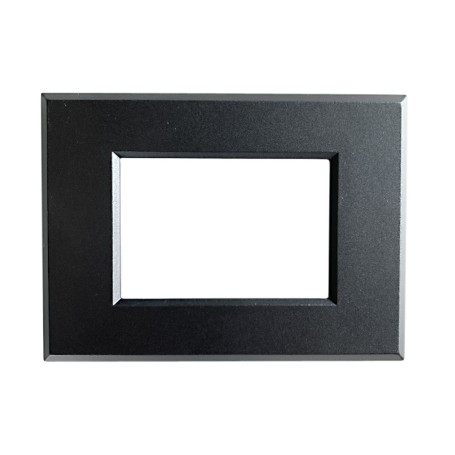 Placca 3 moduli nero opaco metallo per Vimar Plana compatibile PLA101 call