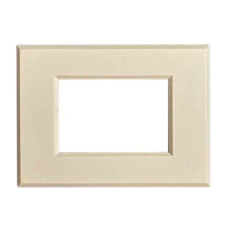 Placca 3 moduli panna opaco metallo per Vimar Plana compatibile PLA102 call