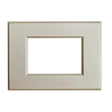 Placca 3 moduli metallo tortora opaco per Vimar Plana compatibile PLA103 call
