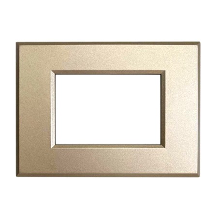 Placca 3 moduli champagne opaco per Vimar Plana compatibile PLA107 call