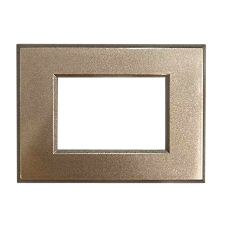 Placca 3 moduli champagne metallizzato per Vimar Plana compatibile PLA108 call