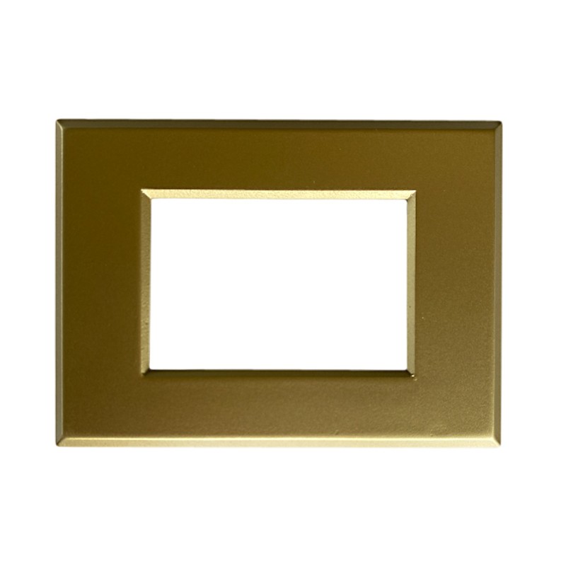 Placca 3 moduli oro opaco metallo per Vimar Plana compatibile PLA111 call