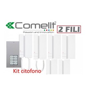 kit citofono cinque famiglie comelit 2 fili kca2061 5...