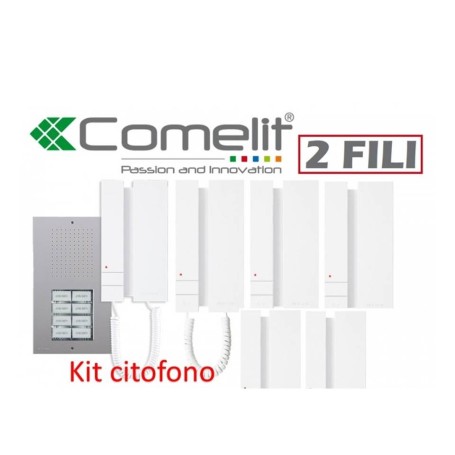 kit citofono cinque famiglie comelit 2 fili kca2061 5 famiglie citofoni 2738wa