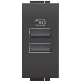 Caricatore USB 2 prese 5V antracite CARICA CELLULARI...