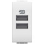 Caricatore USB 2 prese 5V Bianco CARICA CELLULARI Living Light bticino N4191AA N4285C2