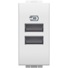 Caricatore USB 2 prese 5V Bianco CARICA CELLULARI Living...