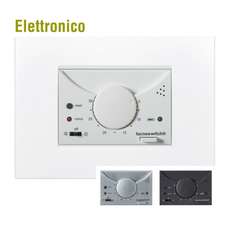 Termostato 503 incasso bianco e nero Tecno-Swicht TE215BG