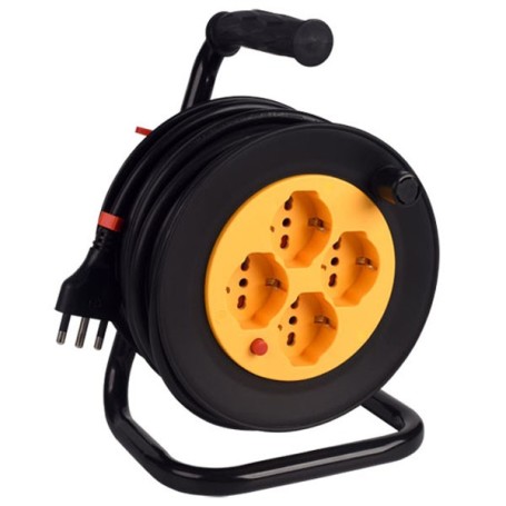 Prolunga elettrica avvolgicavo elettrico 25 metri mt avvolgi cavo cavi e schuko