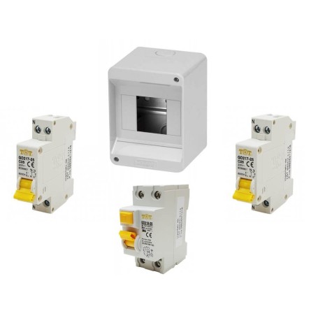 KIT CENTRALINO DIFFERENZIALE SALVAVITA 25A+2 MAGNETOTERMICI 10A-16A 1M