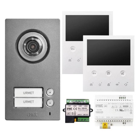 Kit Videocitofono Urmet 1784/726 Wi-Fi VOG5W bifamiliare Urmet MIKRA  2Voice Bianco
