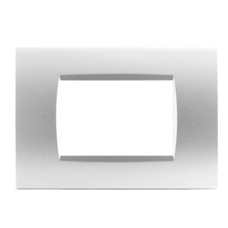 Placca 3 Posti silver Tech LIVING Light compatibile LNA4803 / LN4703