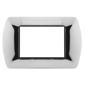 Placca T1 metallo argento cromato Tot04 Electric 3 4 7 posti
