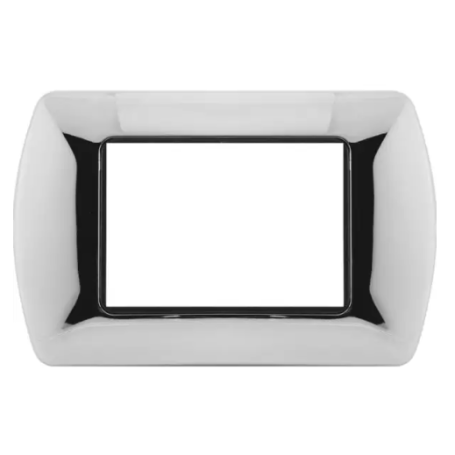 Placca T1 metallo argento cromato Tot04 Electric 3 4 7 posti