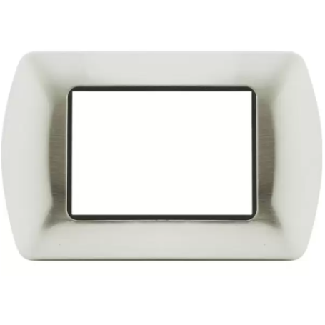 Placca T1 metallo acciaio nickel Tot05 Electric 3 4 7 posti