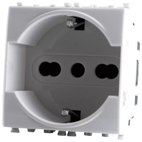 Presa schuko bianco serie T2 Tot Electric 614B