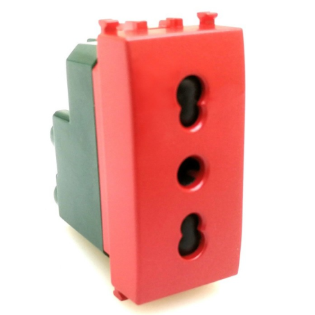 Presa bivalente per gruppo continuità rosso serie T2 Tot Electric 469020