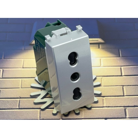 Presa bivalente silver serie T2 Tot Electric 462304