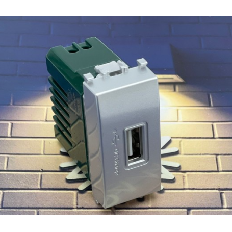 Usb singola silver serie T2 Tot Electric 462502