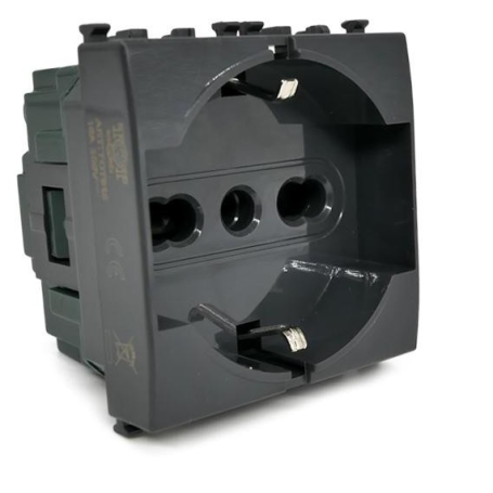 Presa shuko nero serie T2 Tot Electric 461079