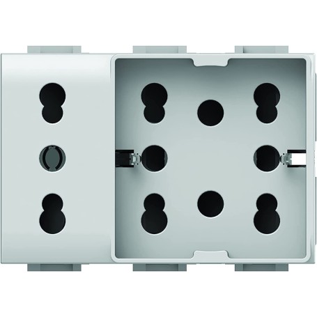 4Box presa 4B.VSingle4.H2Single.XL Side Unika Compatibile con Vimar Plana