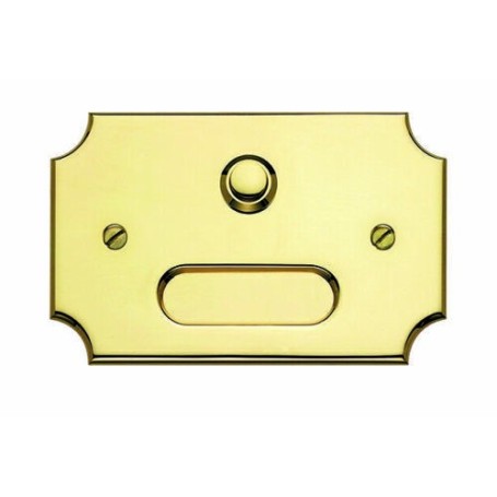 Pulsante Campanello oro lucido esterno porta nome scatola 503 80x125 p611