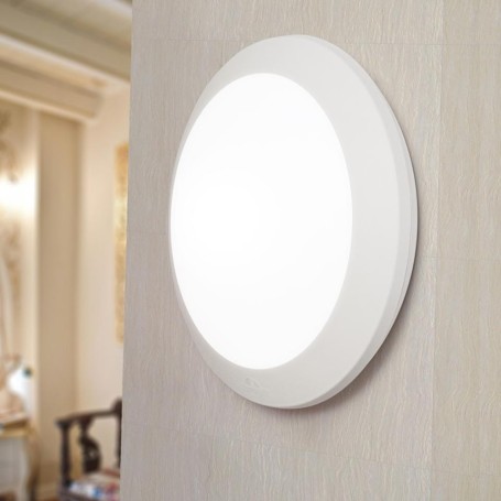 Plafoniera da muro o soffitto Bianca rotonda interno o esterno 2 portalampada e27