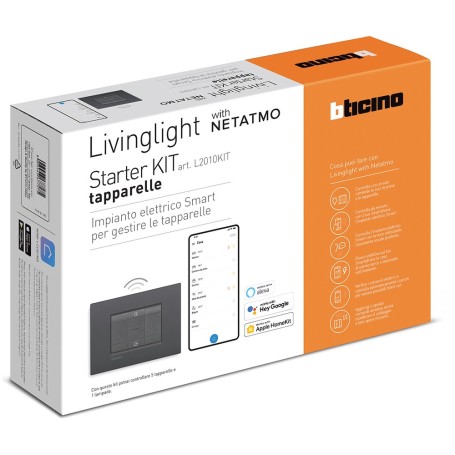 Starter Kit per gestione luci e tapparelle living Tech silver Bticino NT2010KITN