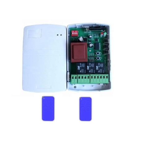 KIT CENTRALINA TELECOMANDI SERRANDA FINECORSA LUCE CORTESIA 433MHZ UNIVERSALE IPERTRONIC