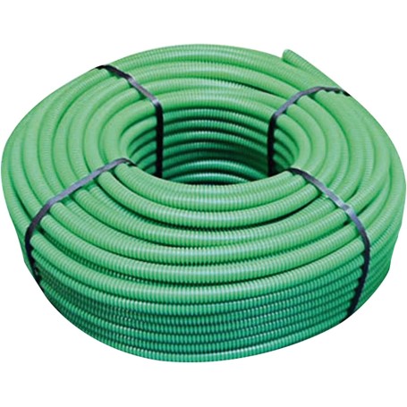 Tubo corrugato colorato verde da 25 Matassa da 50 mt