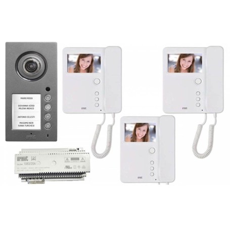 KIT Urmet 3 FAMIGLIE PULSANTIERA Mikra plus a colori