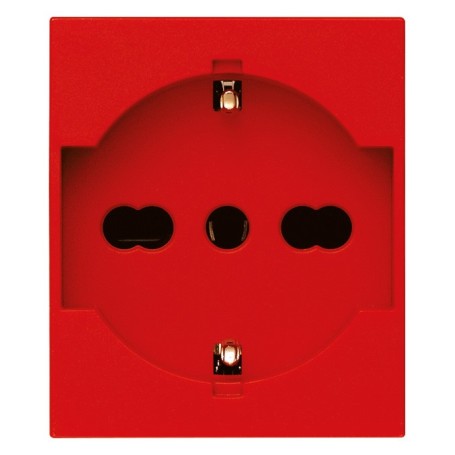 Presa schuko rossa 2P+T 16A universale Linea vimar 30210.R