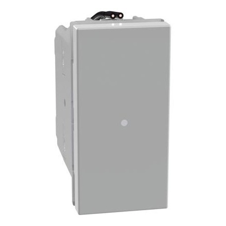 Pulsante assiale 1P (NO) 10A MatixGo Bticino JG4055 silver 250Vac - illuminabile