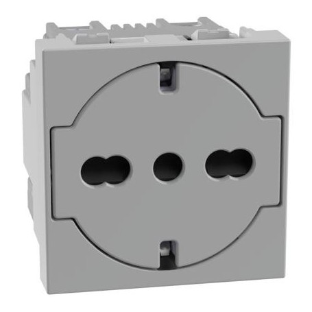 Presa schuko flat MatixGo Bticino JG4140a16f silver 2 P+T 16 A