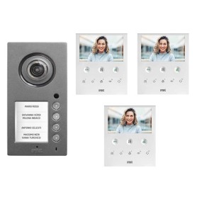 Kit videocitofono 3 famiglie urmet vivavoce 1760/6 con...