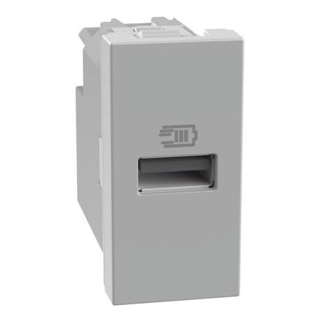 Caricatore USB con una porta tipo A MatixGo Bticino JG4191A silver