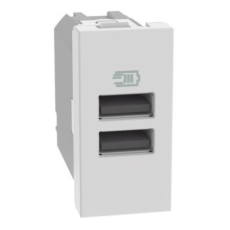 Caricatore USB con due porte tipo A Bticino MatixGo JW4191AA BIANCO