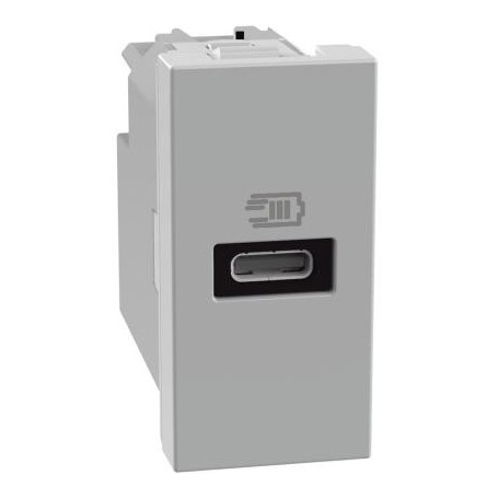 Caricatore USB con una porta tipo C  MatixGo assiale Bticino JG4192C silver