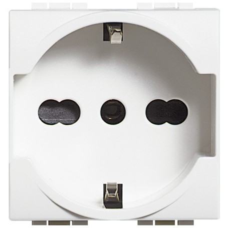 Presa UNEL e bipasso 10/16A Bianco Living Light BTICINO N4140/16