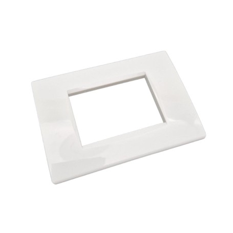 Placca 3 moduli bianca plastica per Bticino Living air compatibile  tipo lnc4803bn