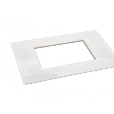 Placca 4 moduli bianca plastica per Bticino Living air compatibile  tipo lnc4804bn