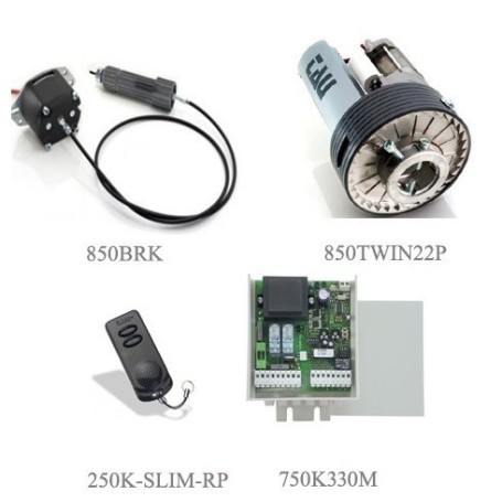 Kit motore serrande garage Tau 180 kg completo di motore centralina e telecomando