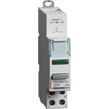Interruttore con Led verde 1 modulo DIN Bticino FN51NAV110