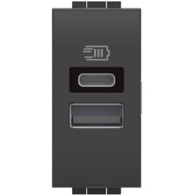 Caricatore USB tipo A e C con tensione 5 Bticino living...