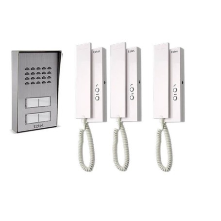kit citofonico trifamiliare avidsen extel 2 fili 3 famiglie citofoni Fai da te