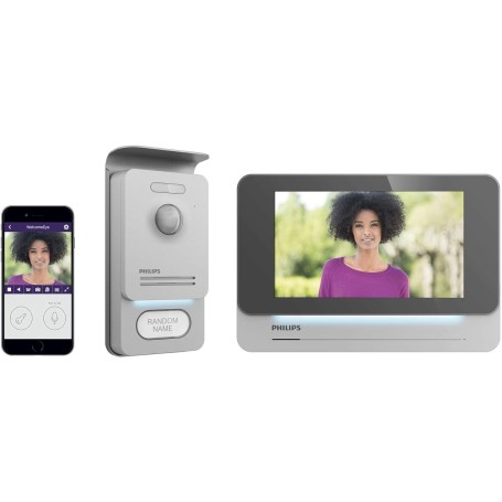 KIT VIDEOCITOFONO PHILIPS WIFI 7 POLLICI CON CHIAMATA AL CELLULARE 531022 E BADGE